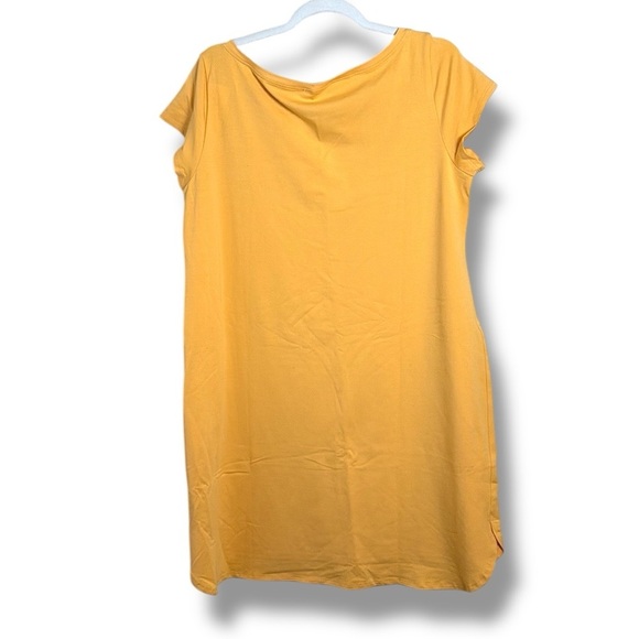 NWT Eileen Fisher Yellow Ballet Neck Mini Dress Size Large - Picture 5 of 5